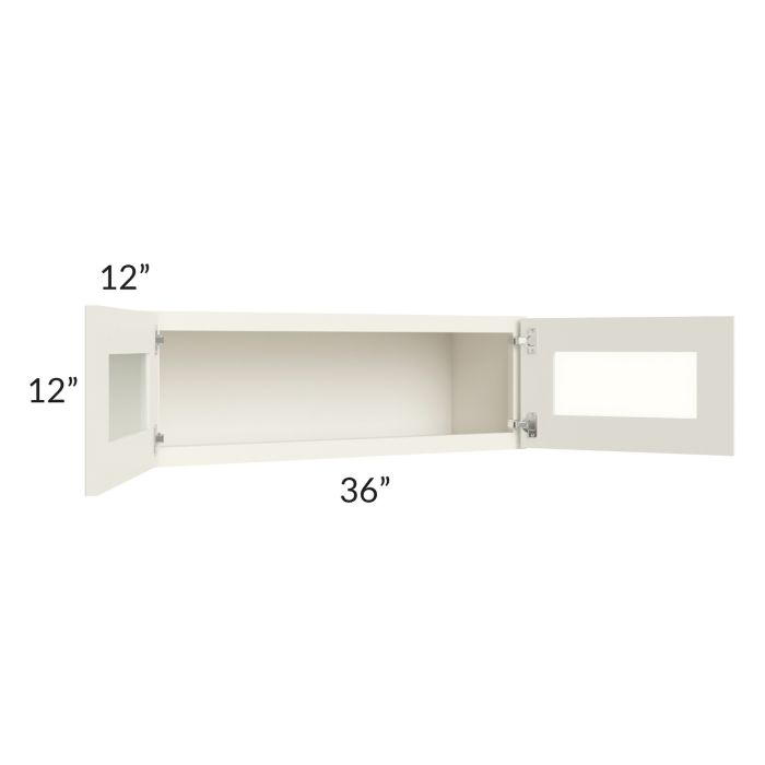 Cambridge Antique White Glaze 36x12 Decorative Wall Cabinet