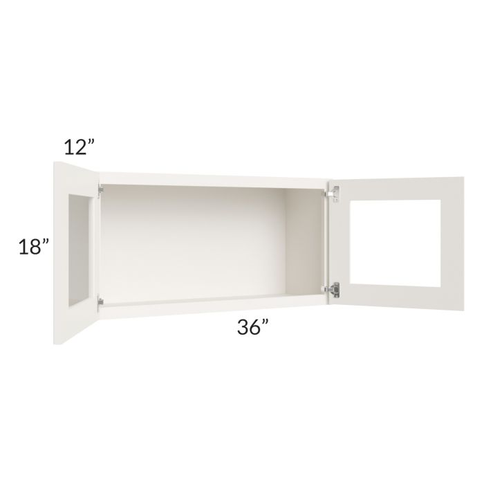 Cambridge Antique White Glaze 36x18 Decorative Wall Cabinet