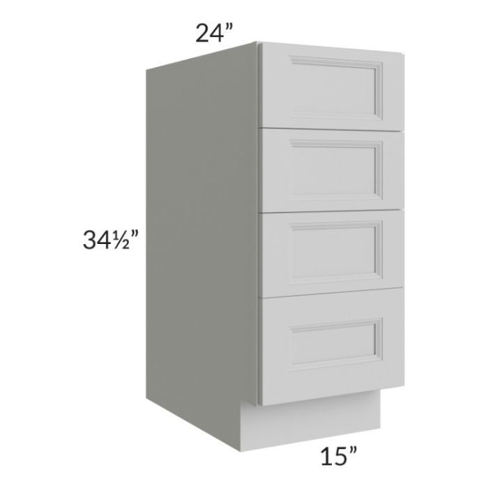 Tuscan Painted Grey 15" 4-Drawer Base Cabinet