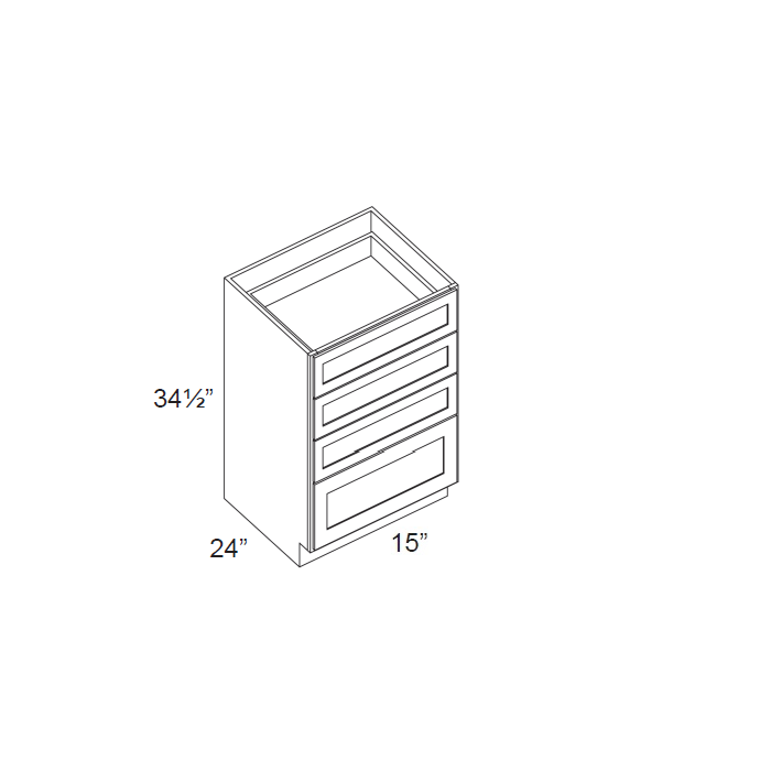 15" 4-Drawer Base Cabinet