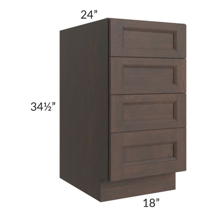 Tuscan Kona Brown 18" 4-Drawer Base Cabinet