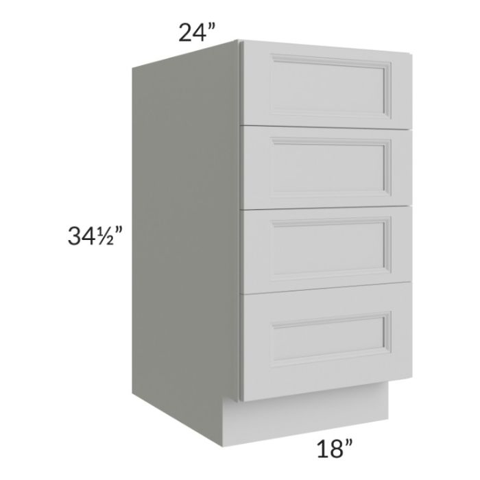 Tuscan Painted Grey 18" 4-Drawer Base Cabinet