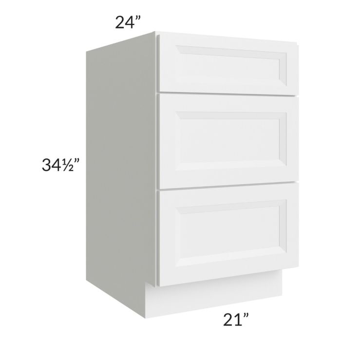 Bayville White 21" 3-Drawer Base Cabinet