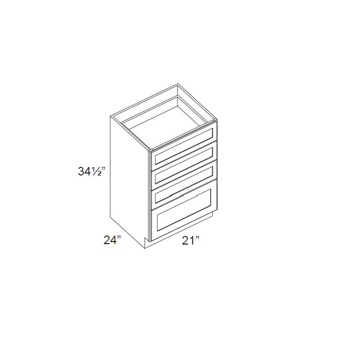 21" 4-Drawer Base Cabinet