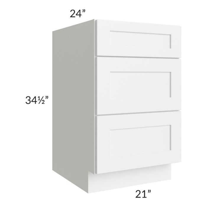 Alpine White Shaker 21" Drawer Base Cabinet 