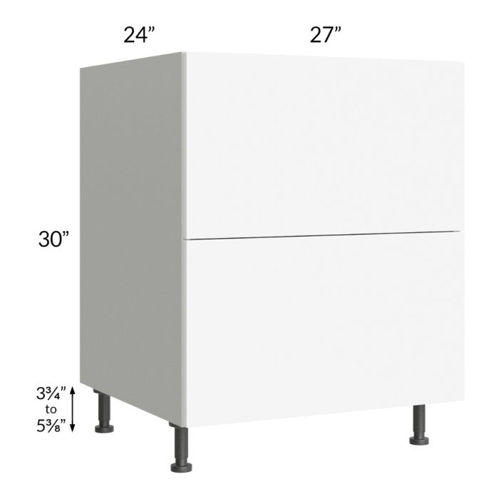 Milan White Matte 27" 2-Drawer Base Cabinet