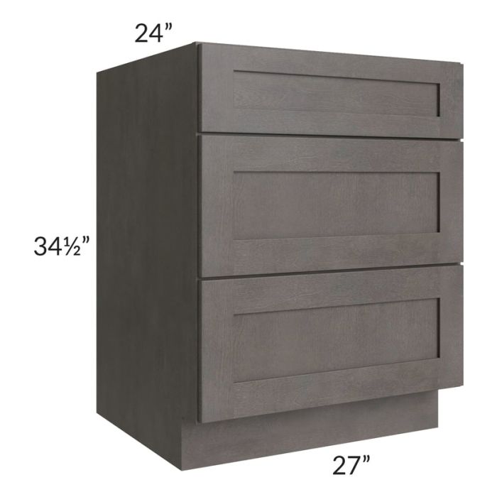 Midtown Dark Grey Shaker 27" Drawer Base Cabinet