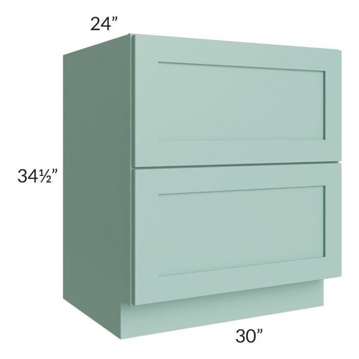 Midtown Sage Green Shaker 30" 2-Drawer Base Cabinet