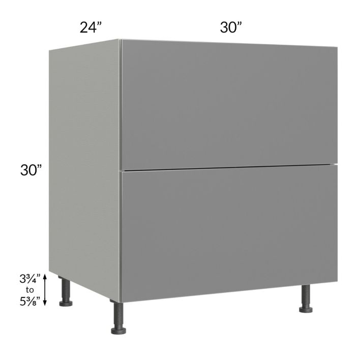 Milan Grey Gloss 30" 2-Drawer Base Cabinet