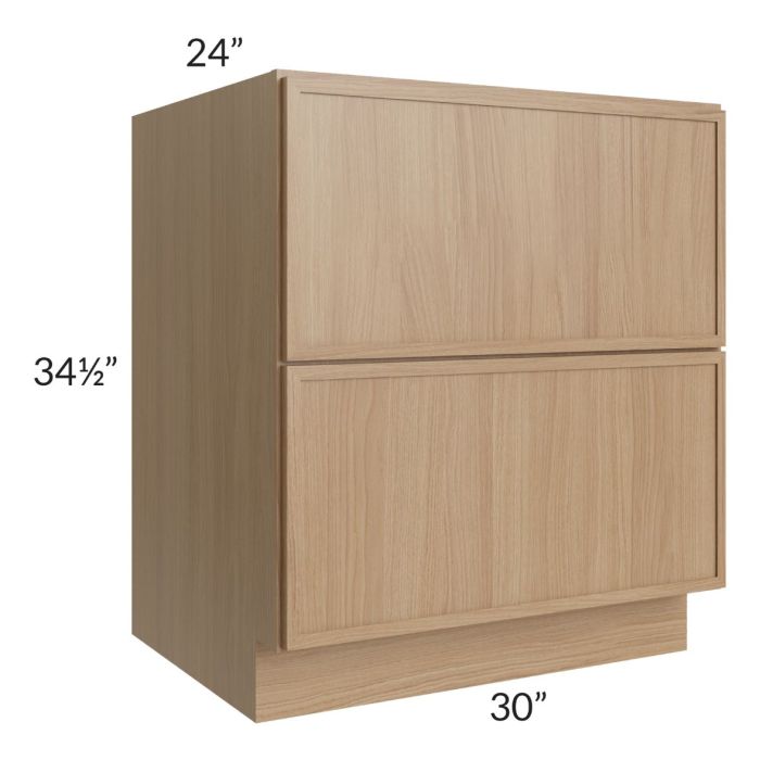 Township Rift Oak 30" 2-Drawer Base Cabinet