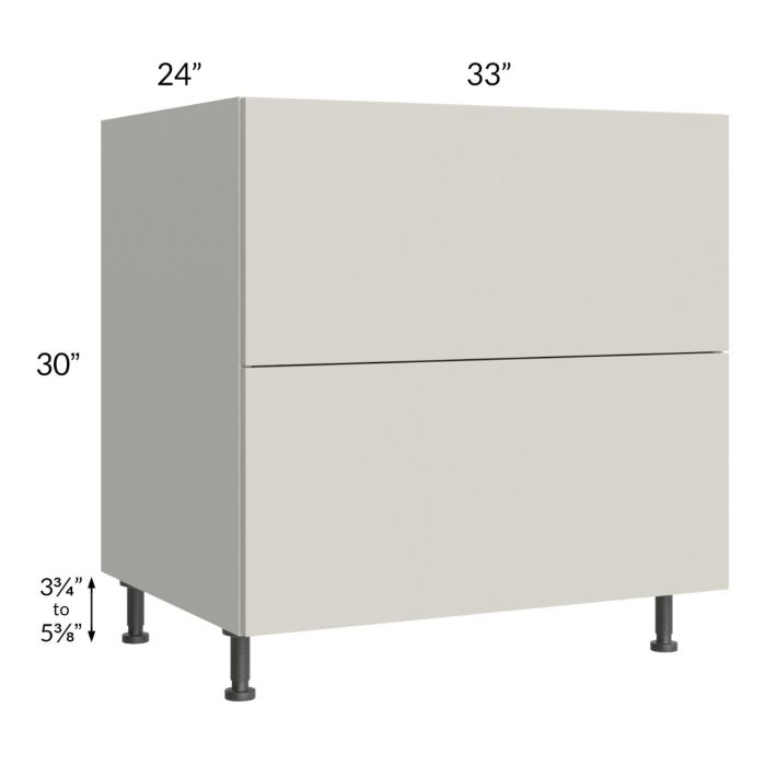 Milan Beige Matte 33" 2-Drawer Base Cabinet