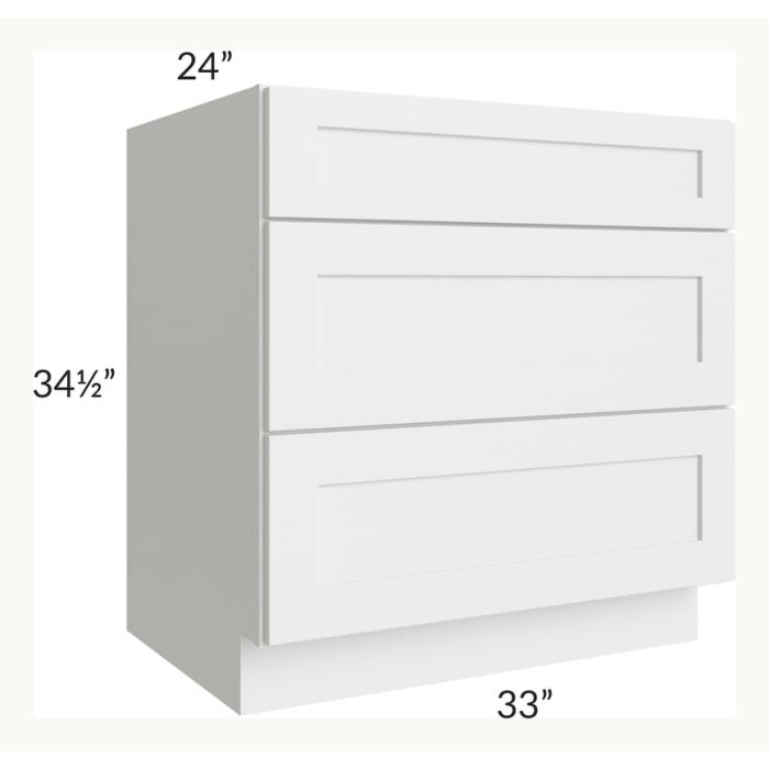 Midtown White Shaker 33" Drawer Base Cabinet