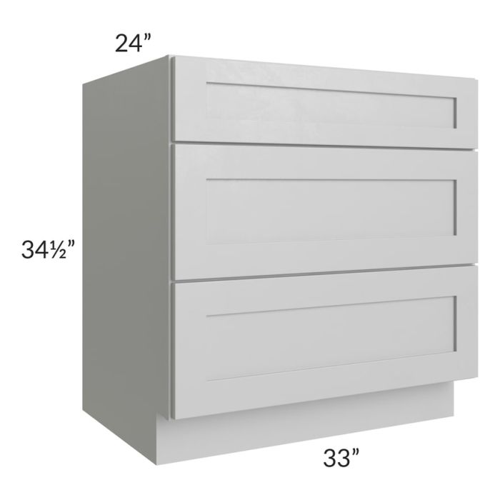 Midtown Painted Grey Shaker 33" Drawer Base Cabinet