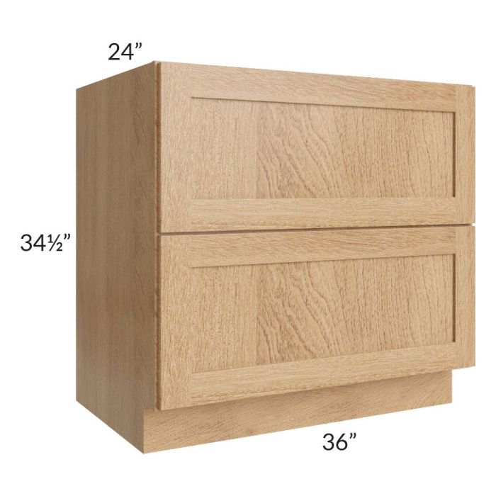 Midtown Timber Shaker 36" 2-Drawer Base Cabinet