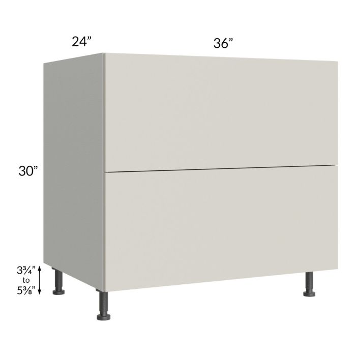 Milan Beige Matte 36" 2-Drawer Base Cabinet