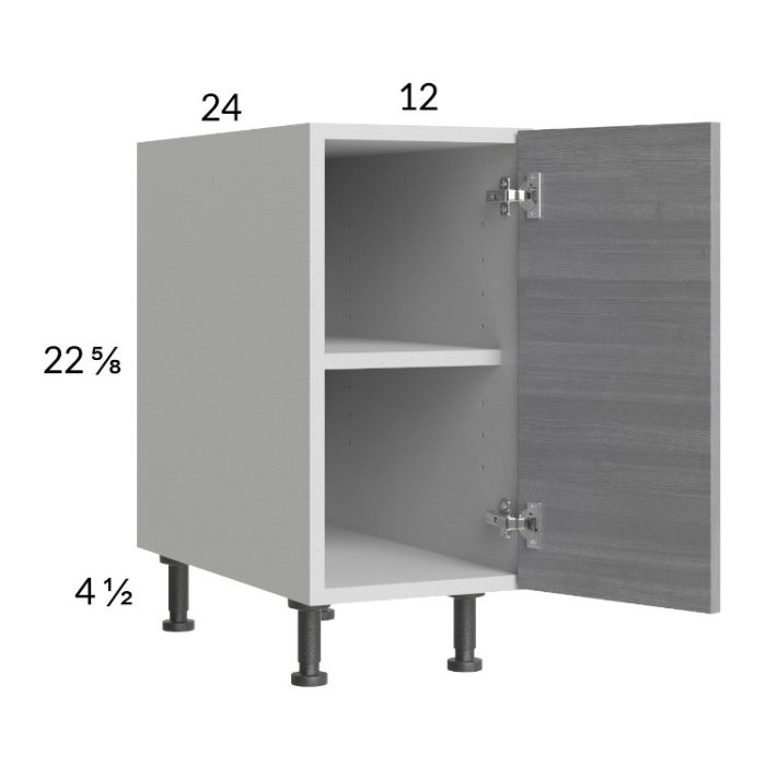 Euro Grey 12" Full Height Door Desk Base Cabinet