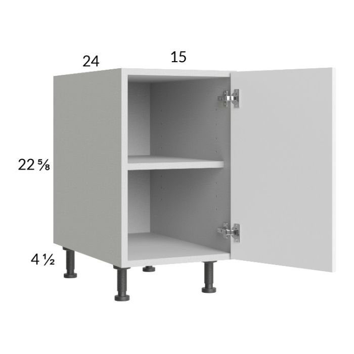 Euro Gloss White 15" Full Height Door Desk Base Cabinet