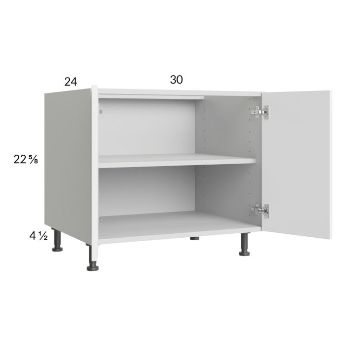 Euro Gloss White 30" Full Height Door Desk Base Cabinet