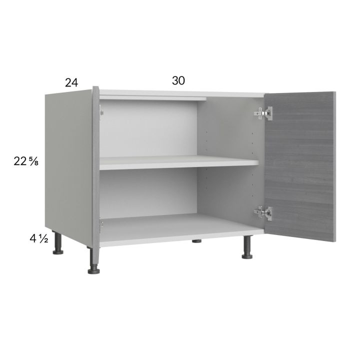 Euro Grey 30" Full Height Door Desk Base Cabinet