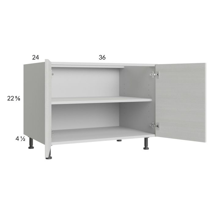 Euro White Grain 36" Full Height Door Desk Base Cabinet