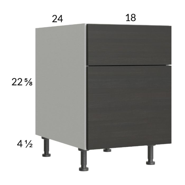 Euro Cafe 18" 2-Drawer Desk Base Cabinet