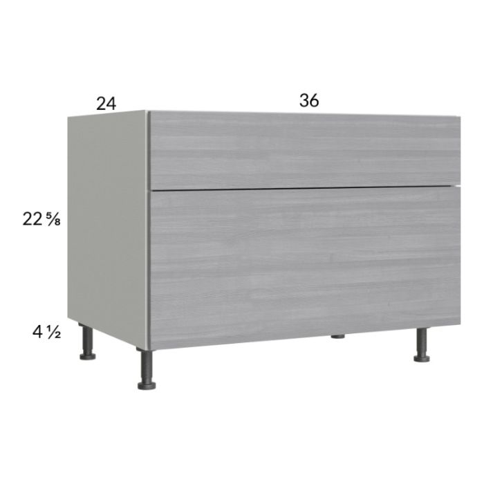 Euro Grey 36" 2-Drawer Desk Base Cabinet