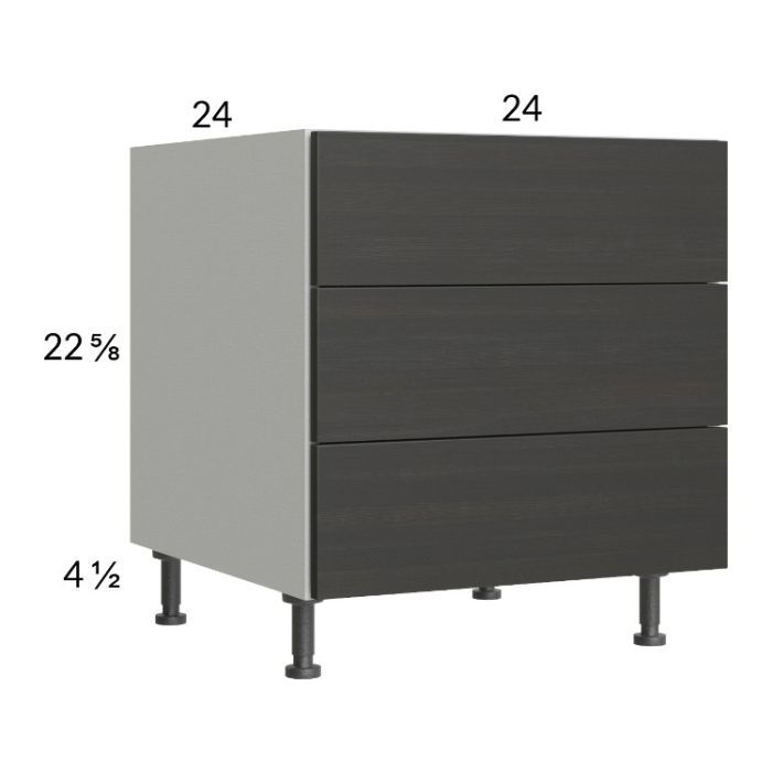 Euro Cafe 24" 3-Drawer Desk Base Cabinet