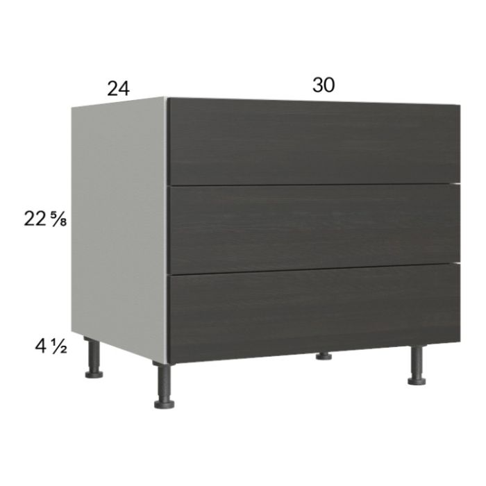 Euro Cafe 30" 3-Drawer Desk Base Cabinet