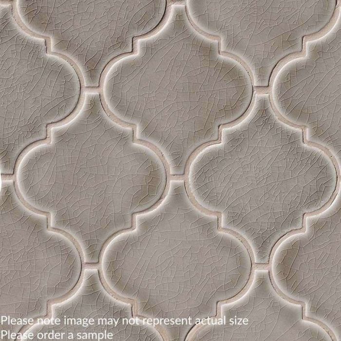 Dove Gray Arabesque 8mm Mosaic Tile