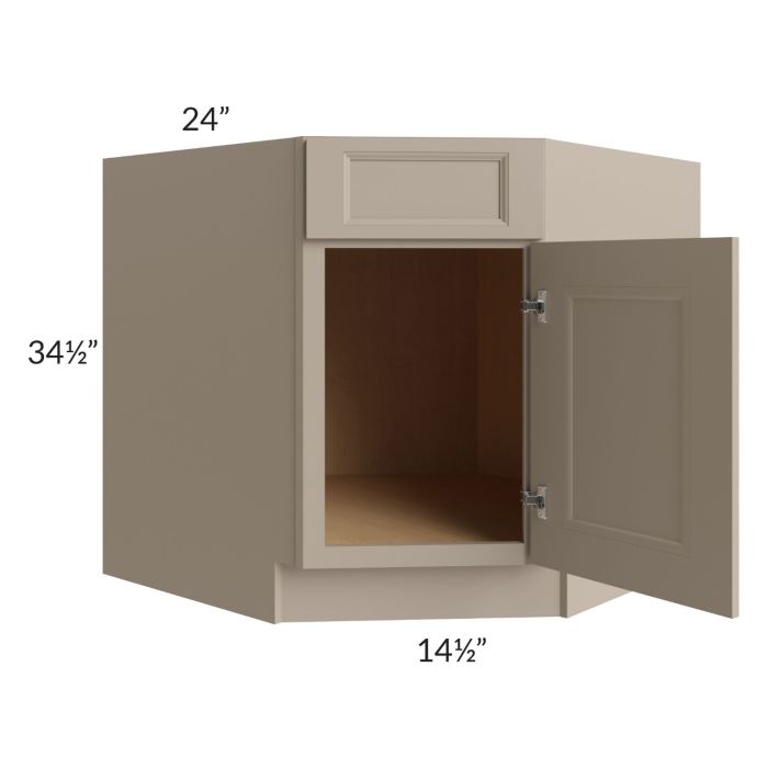 Tuscan Oyster 36" Diagonal Corner Sink Base