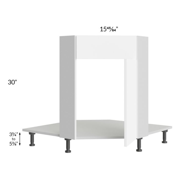 Milan White Matte 36" Diagonal Corner Sink Front
