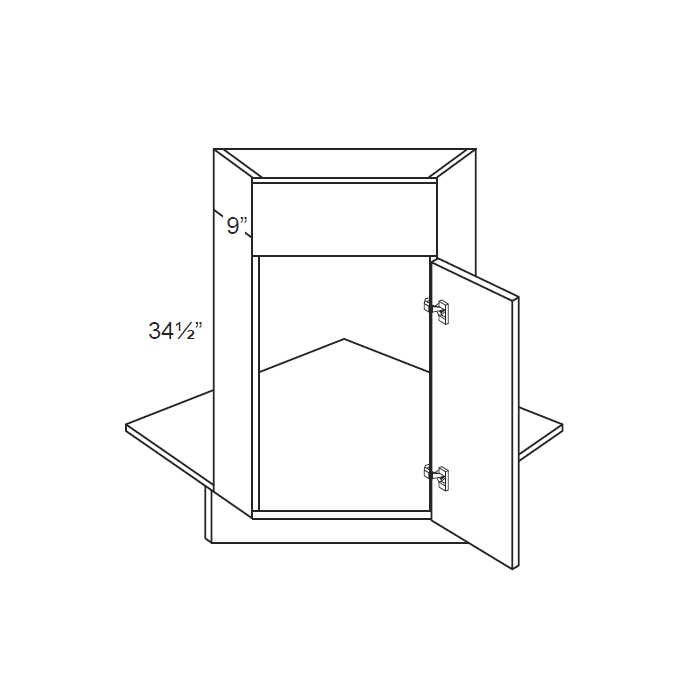 Vienna 36" Diagonal Corner Sink Front
