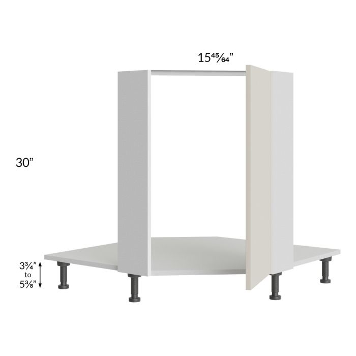 Milan Beige Matte 36" Full Height Door Diagonal Corner Sink Front