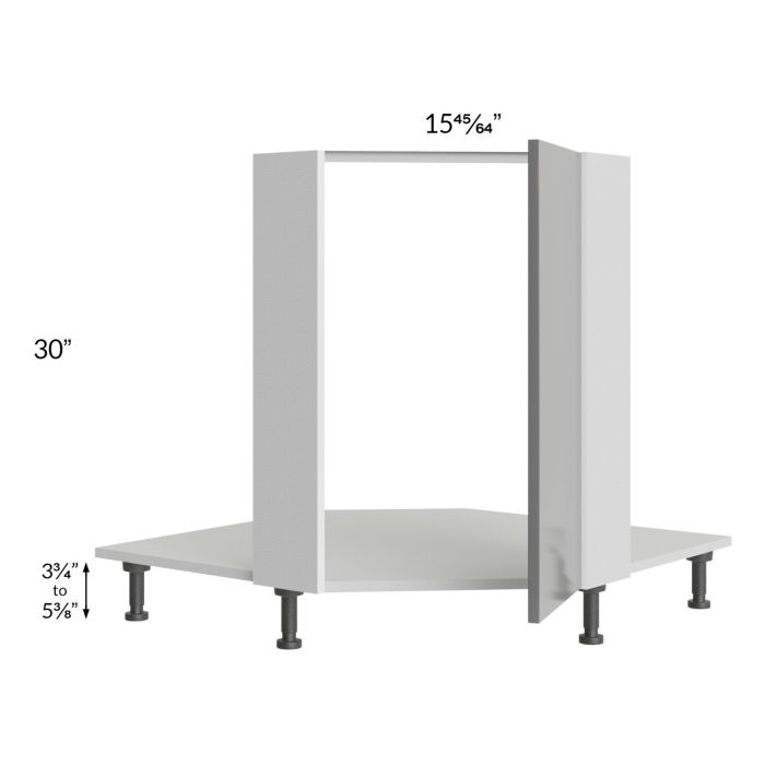 Milan Grey Gloss 36" Full Height Door Diagonal Corner Sink Front