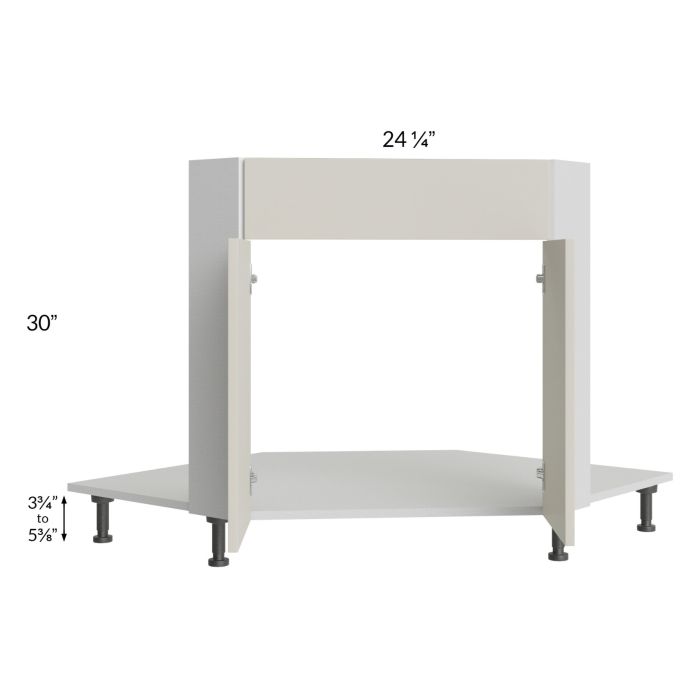 Milan Beige Matte 42" Diagonal Corner Sink Front