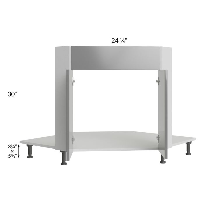 Milan Grey Gloss 42" Diagonal Corner Sink Front