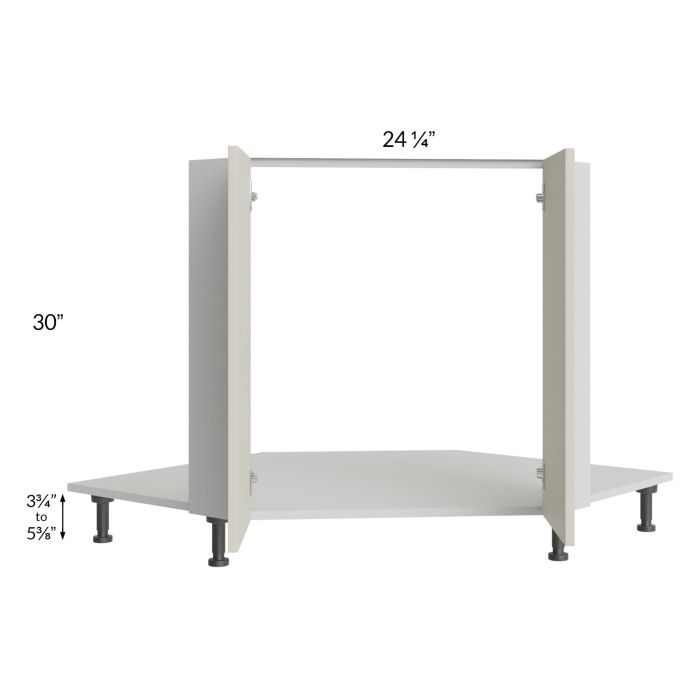 Milan Beige Matte 42" Full Height Door Diagonal Corner Sink Front