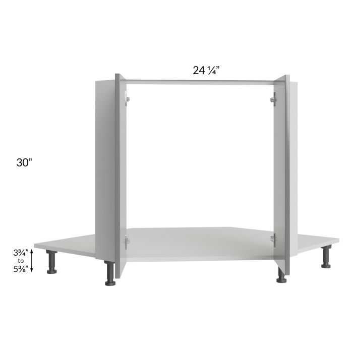 Milan Grey Gloss 42" Full Height Door Diagonal Corner Sink Front