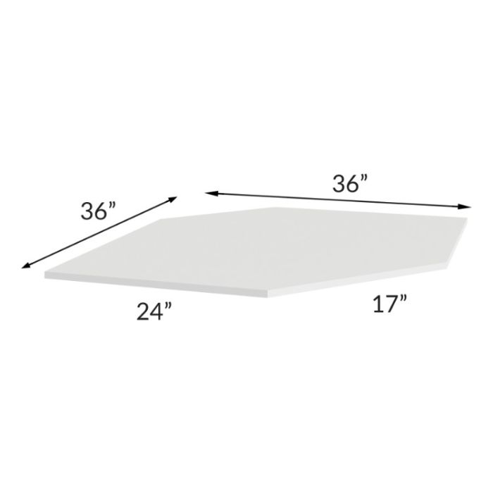 Stratus White 36" Diagonal Corner Sink Front Floor