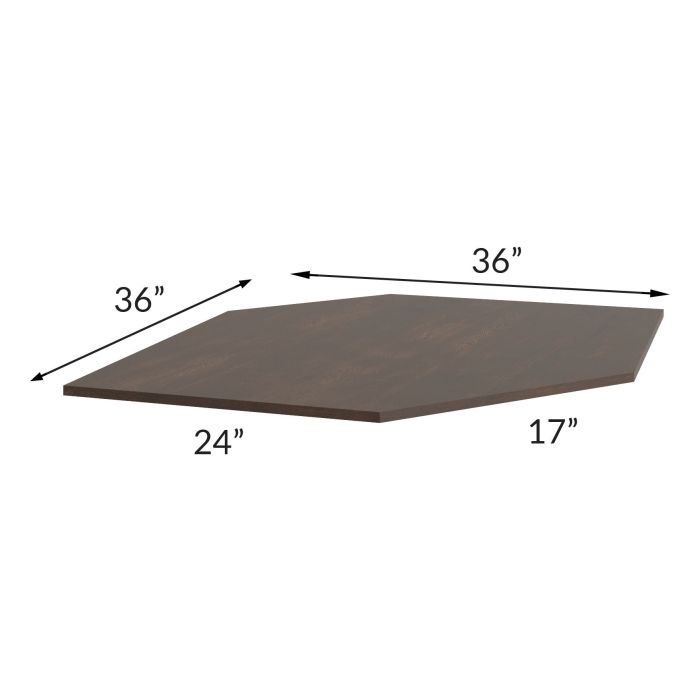 Tuscan Kona Brown 36" Diagonal Corner Sink Front Floor