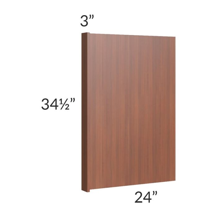 Phoenix Caramel Glaze Appliance End Panel with a 3" Return