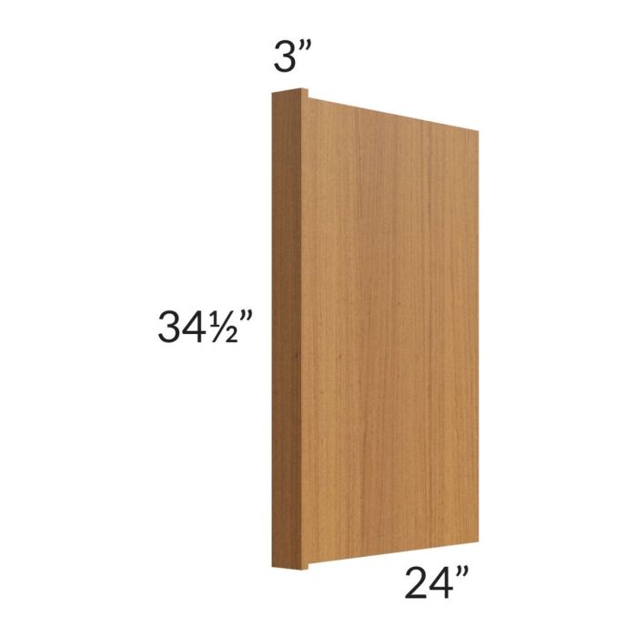 Artisan Walnut Shaker Appliance End Panel with a 3" Return