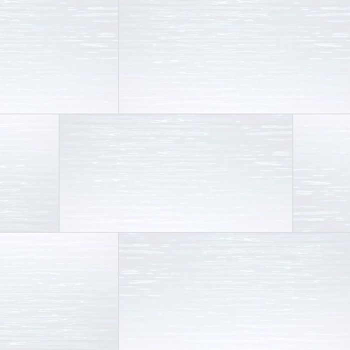 Dymo Stripe White 12" x 24" Glossy Ceramic Tile