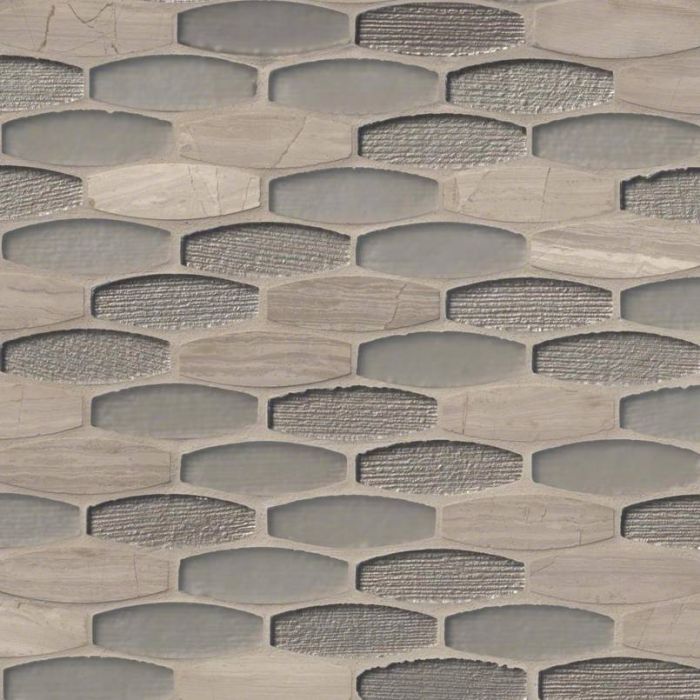 Ellipse Gris 8mm Mosaic Tile