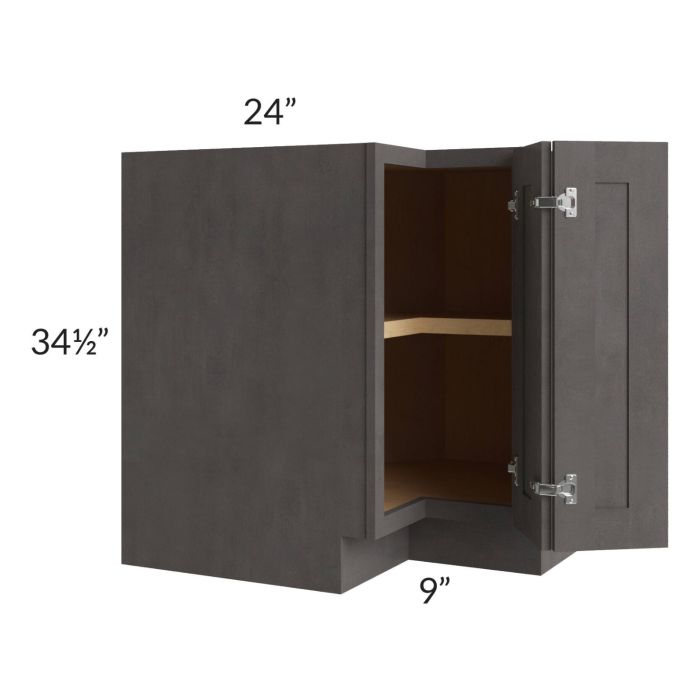 Midtown Dark Grey Shaker 33" Easy Reach Corner Cabinet