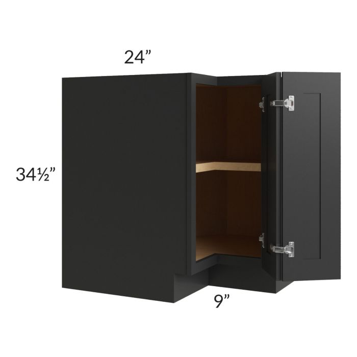 Midtown Black Shaker 33" Easy Reach Corner Cabinet