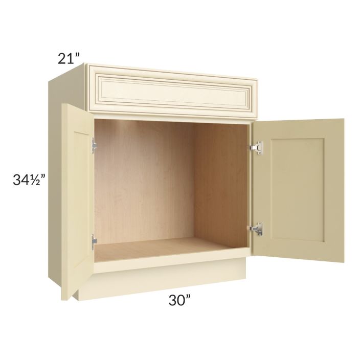 Phoenix Cream Glaze 30" Vanity Sink Base Cabinet