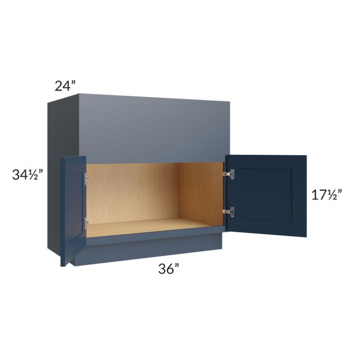 Midtown Blue Shaker 36" Farm Sink Base Cabinet
