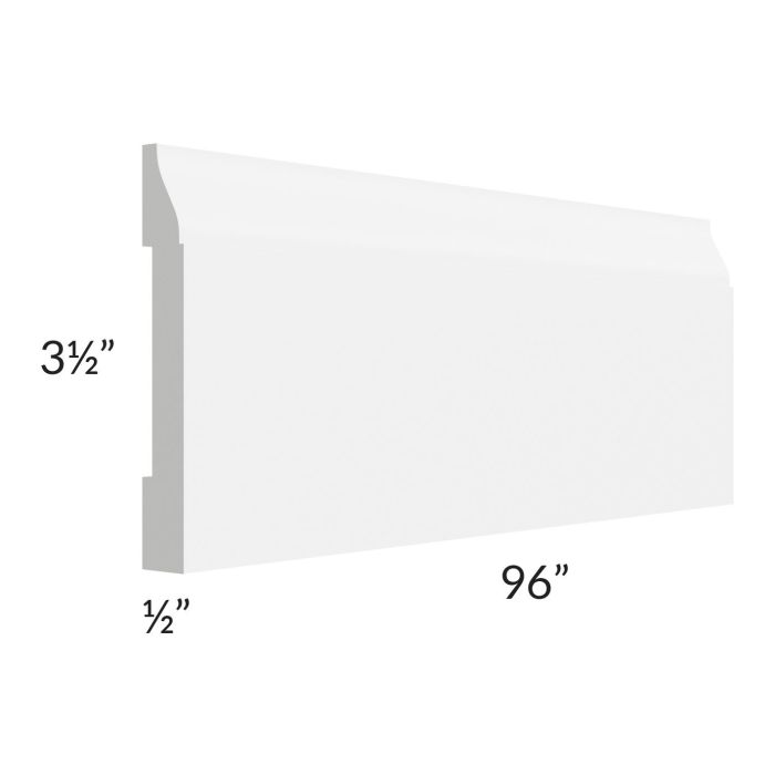 Stratton White Shaker 96" Base Board Molding