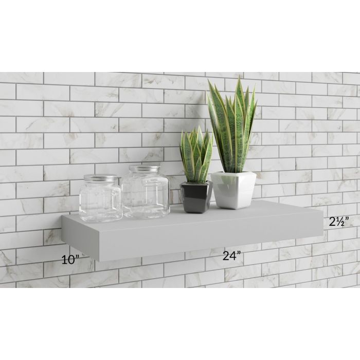 Tuscan Painted Grey 24" Floating Shelf